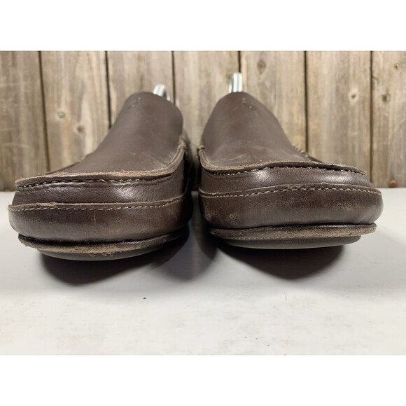 Olukai Men’s Kulana Leather Brown Loafers Shoe Size 9.5